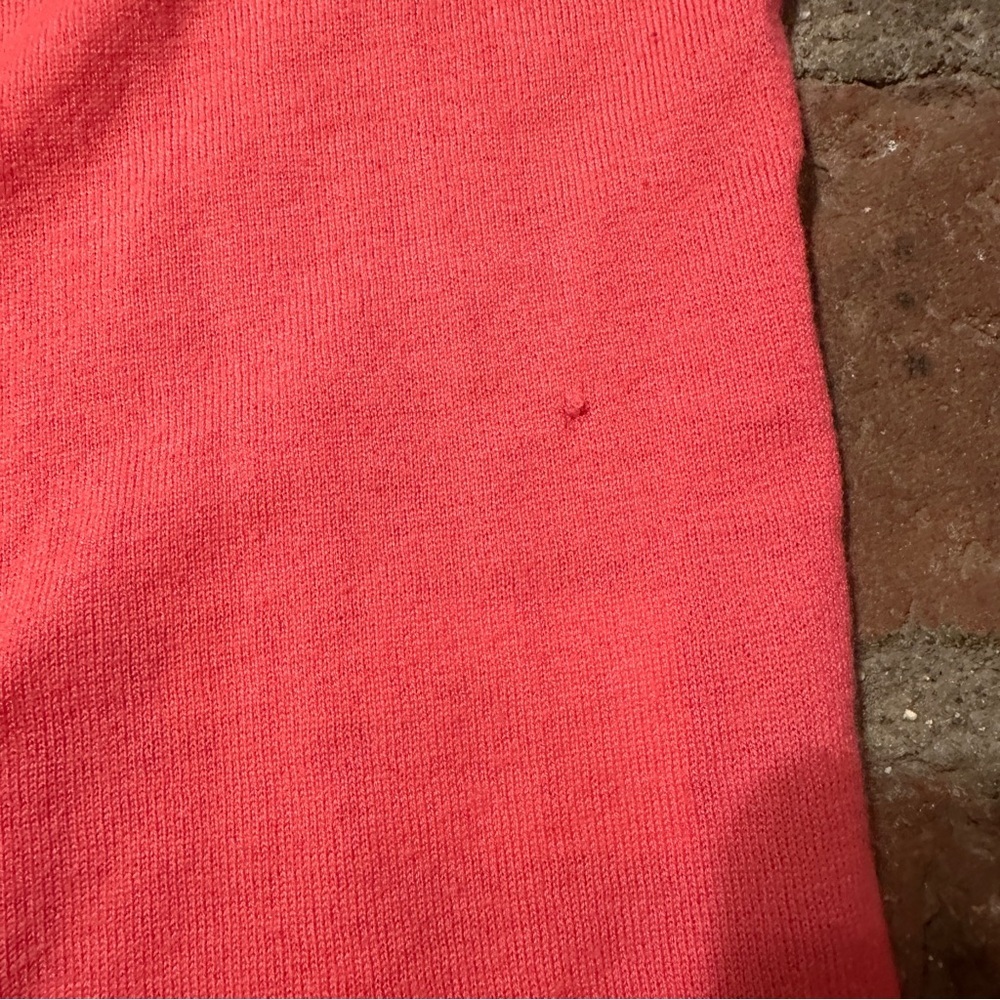 Tory Burch Bright Pink Ruffle Wool Cashmere Button Up Knit Cardigan Sweater XL - Picture 3 of 16